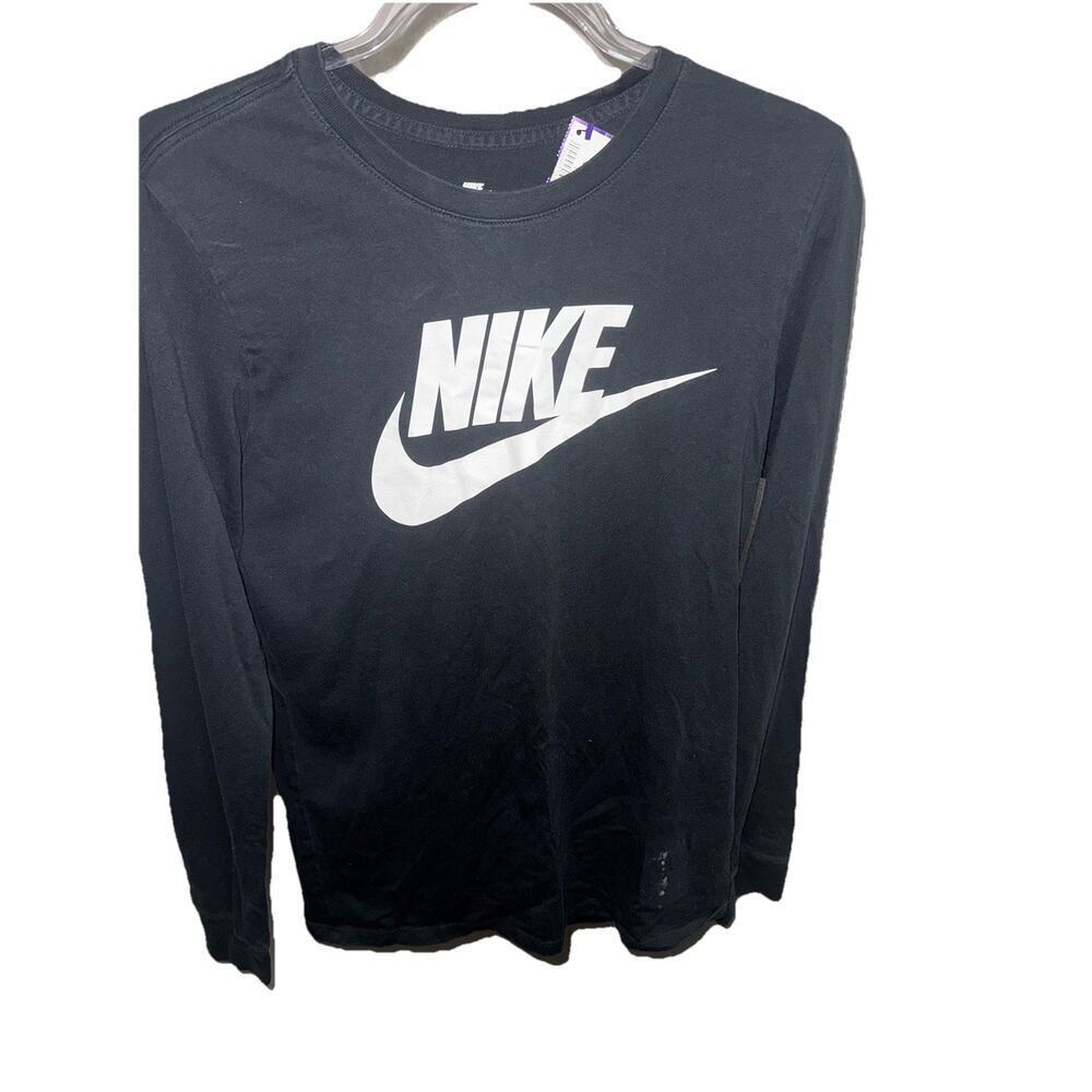 Nike Men's Black Long Sleeve T-Shirt Size S Athletic Cut Logo